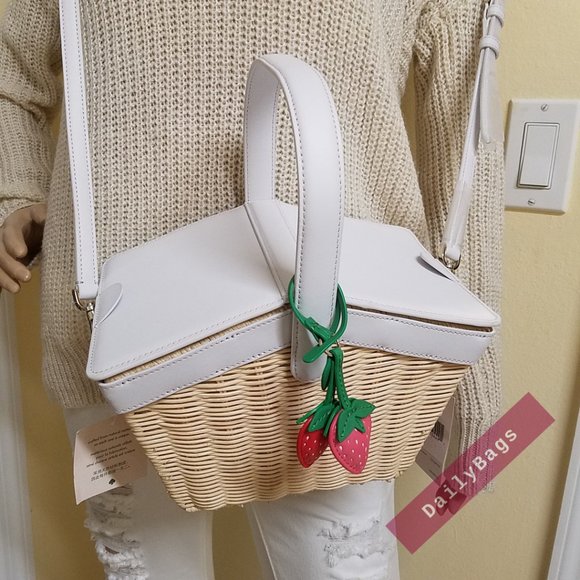 NWT KATE SPADE 100% AUTHENTIC PICNIC IN THE BASKET PARK STRAWBERRY PINK NOVELTY - Picture 9 of 10